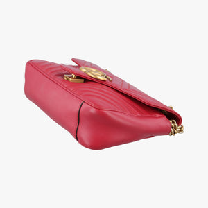 Pre-owned Gucci GG Marmont Red Leather 443497 shoulderbag | stylenewstar
