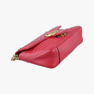 Pre-owned Gucci GG Marmont Red Leather 443497 shoulderbag | stylenewstar
