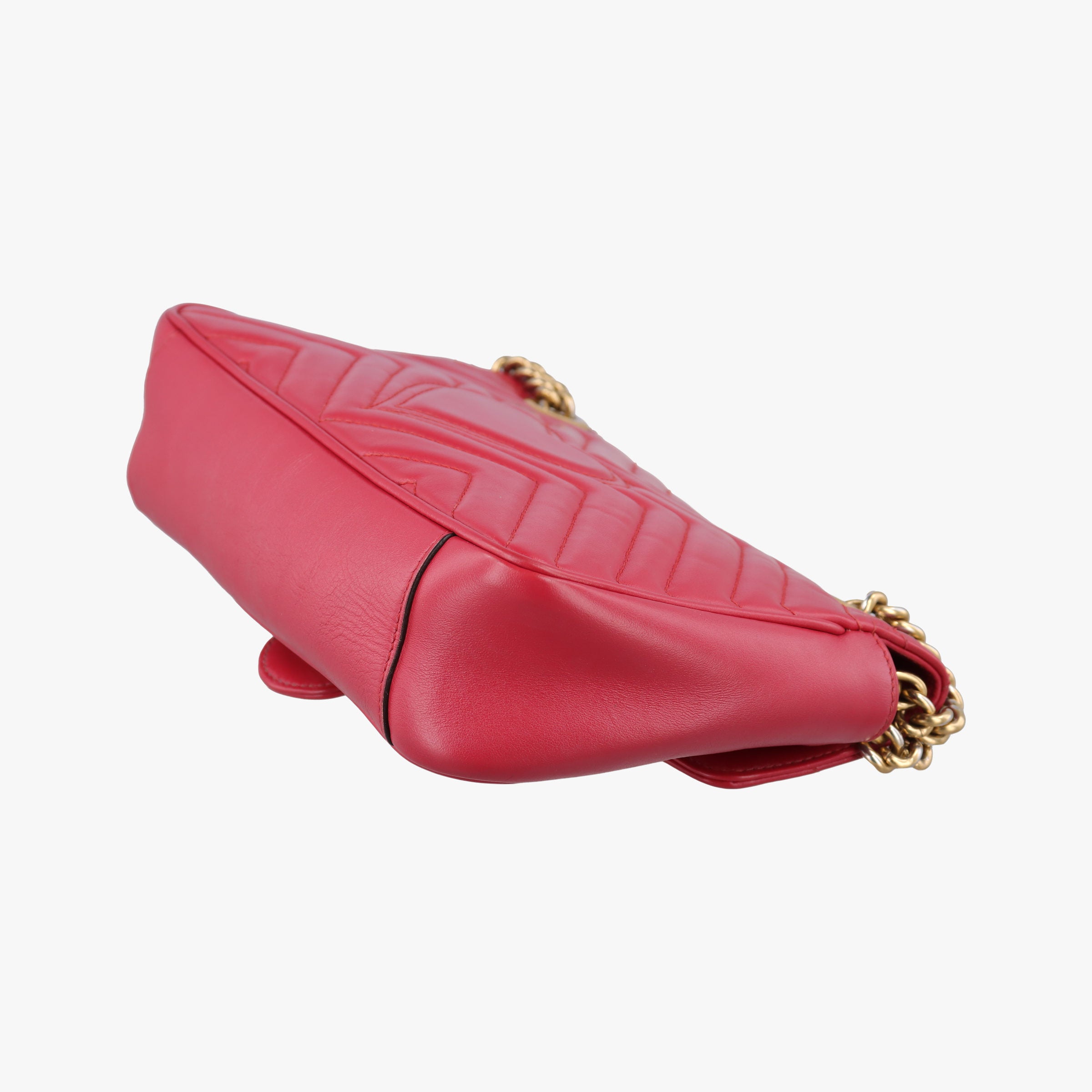 Pre-owned Gucci GG Marmont Red Leather 443497 shoulderbag | stylenewstar