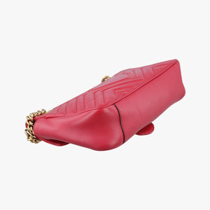 Pre-owned Gucci GG Marmont Red Leather 443497 shoulderbag | stylenewstar