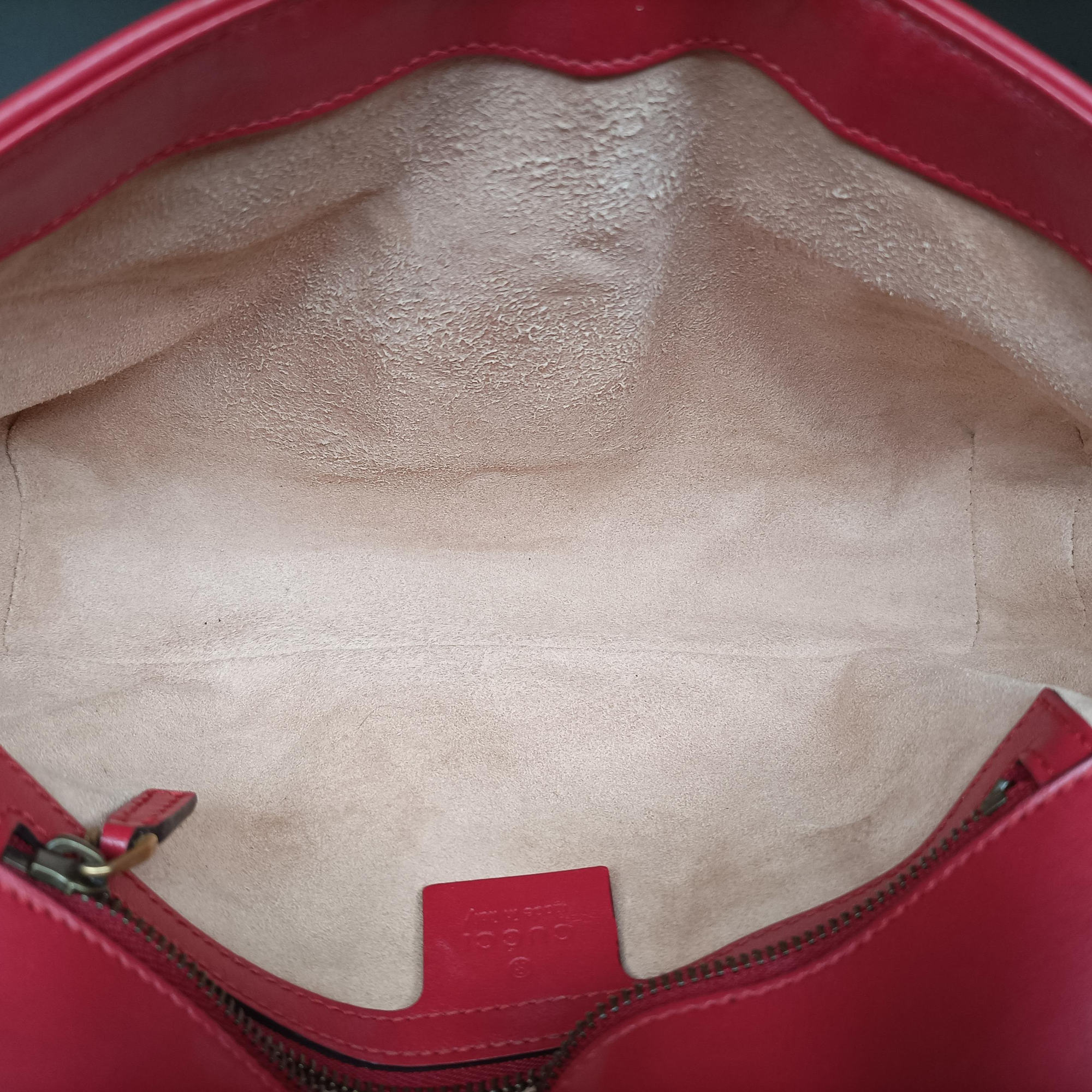 Pre-owned Gucci GG Marmont Red Leather 443497 shoulderbag | stylenewstar