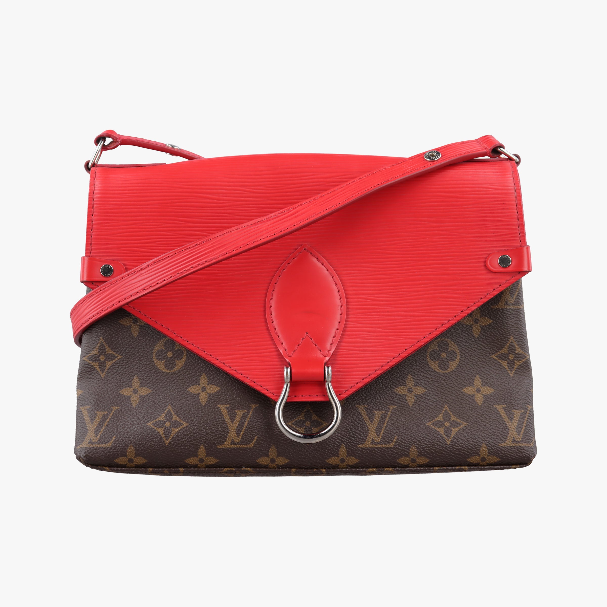 Vintage Louis Vuitton SAINT MICHEL Brown×COQUELICOT Monogram Canvas×epi M44031 shoulderbag | stylenewstar