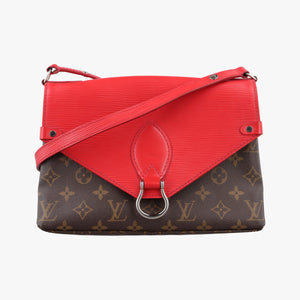 Vintage Louis Vuitton SAINT MICHEL Brown×COQUELICOT Monogram Canvas×epi M44031 shoulderbag | stylenewstar