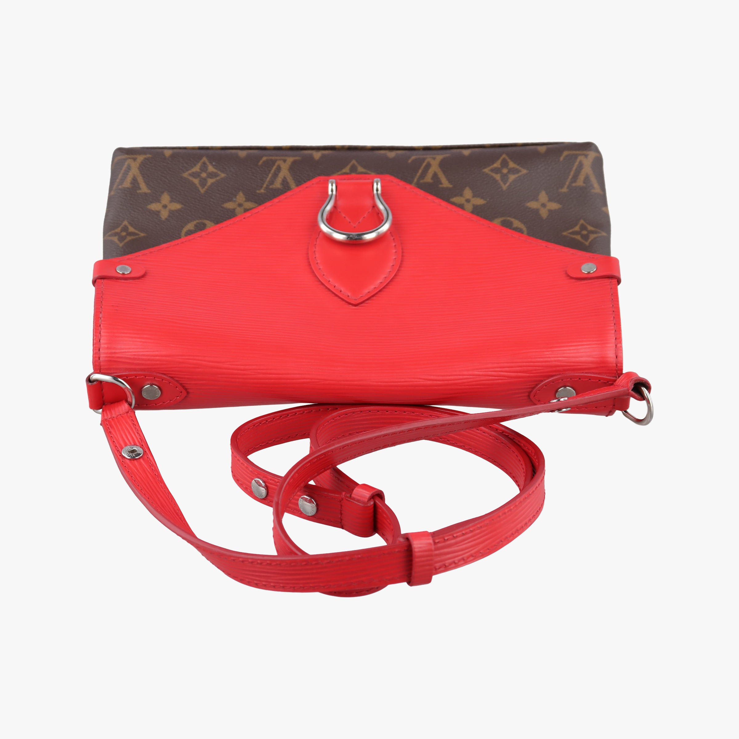 Vintage Louis Vuitton SAINT MICHEL Brown×COQUELICOT Monogram Canvas×epi M44031 shoulderbag | stylenewstar