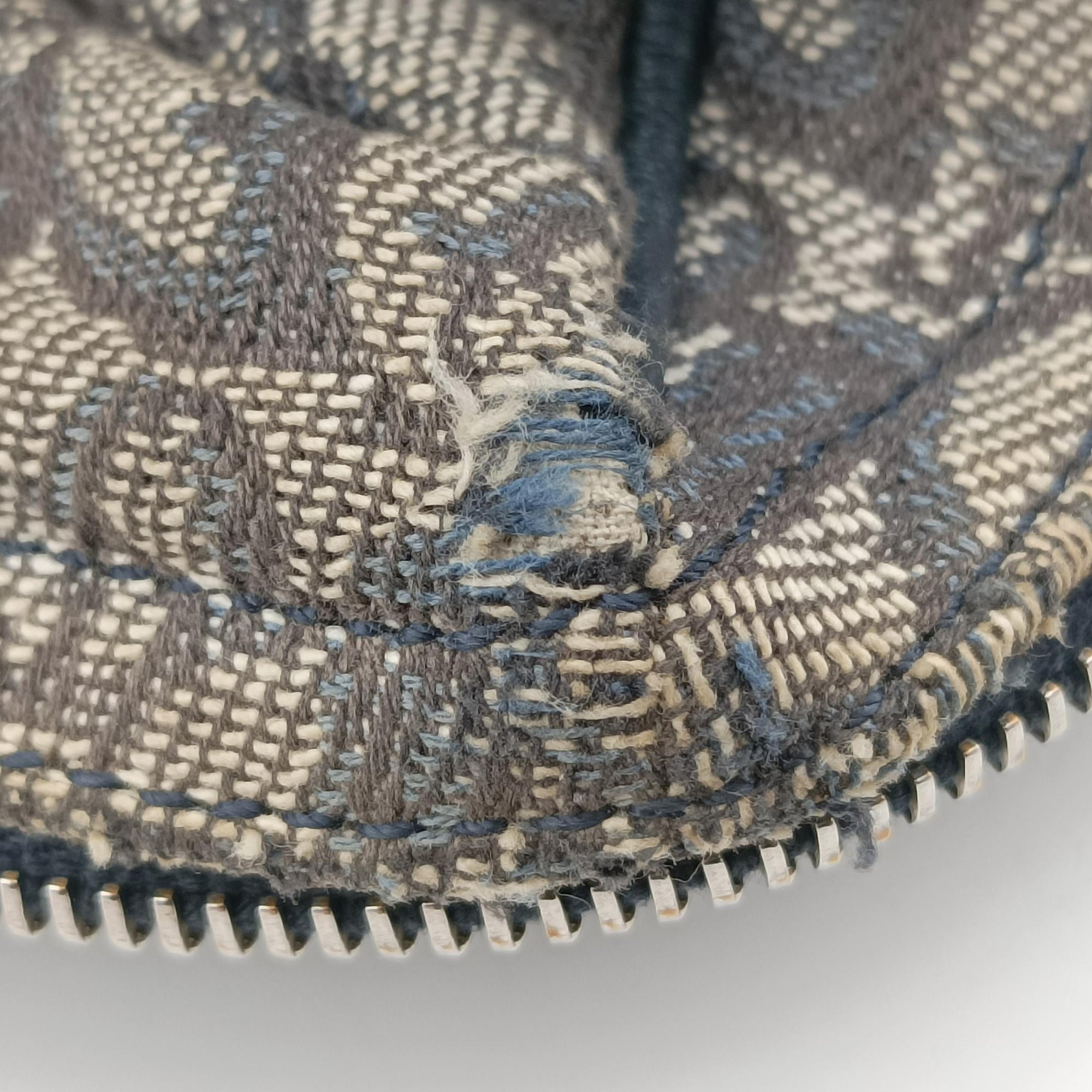 Pre-owned Christian Dior Trotter Navy×Gray Jacquard  shoulderbag | stylenewstar