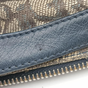Pre-owned Christian Dior Trotter Navy×Gray Jacquard  shoulderbag | stylenewstar