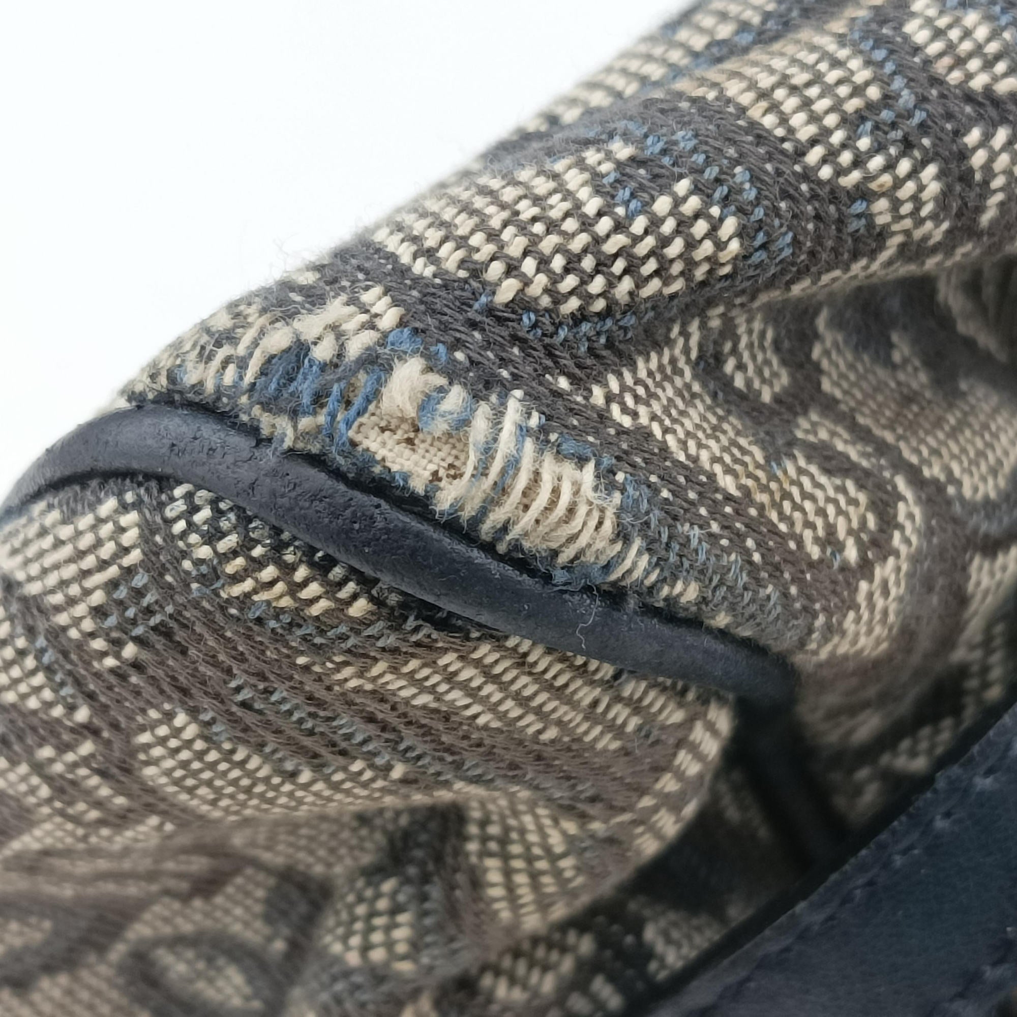 Pre-owned Christian Dior Trotter Navy×Gray Jacquard  shoulderbag | stylenewstar