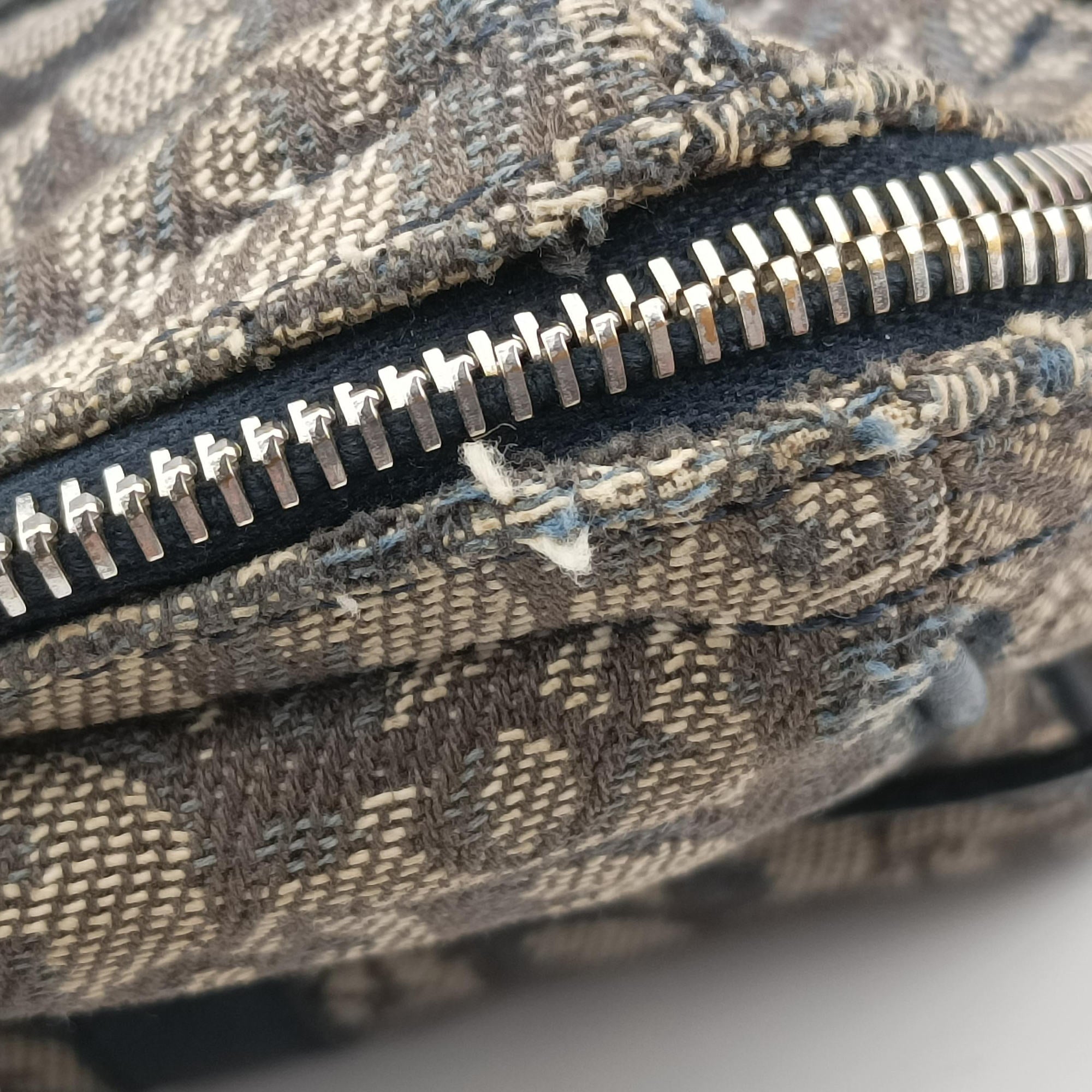 Pre-owned Christian Dior Trotter Navy×Gray Jacquard  shoulderbag | stylenewstar