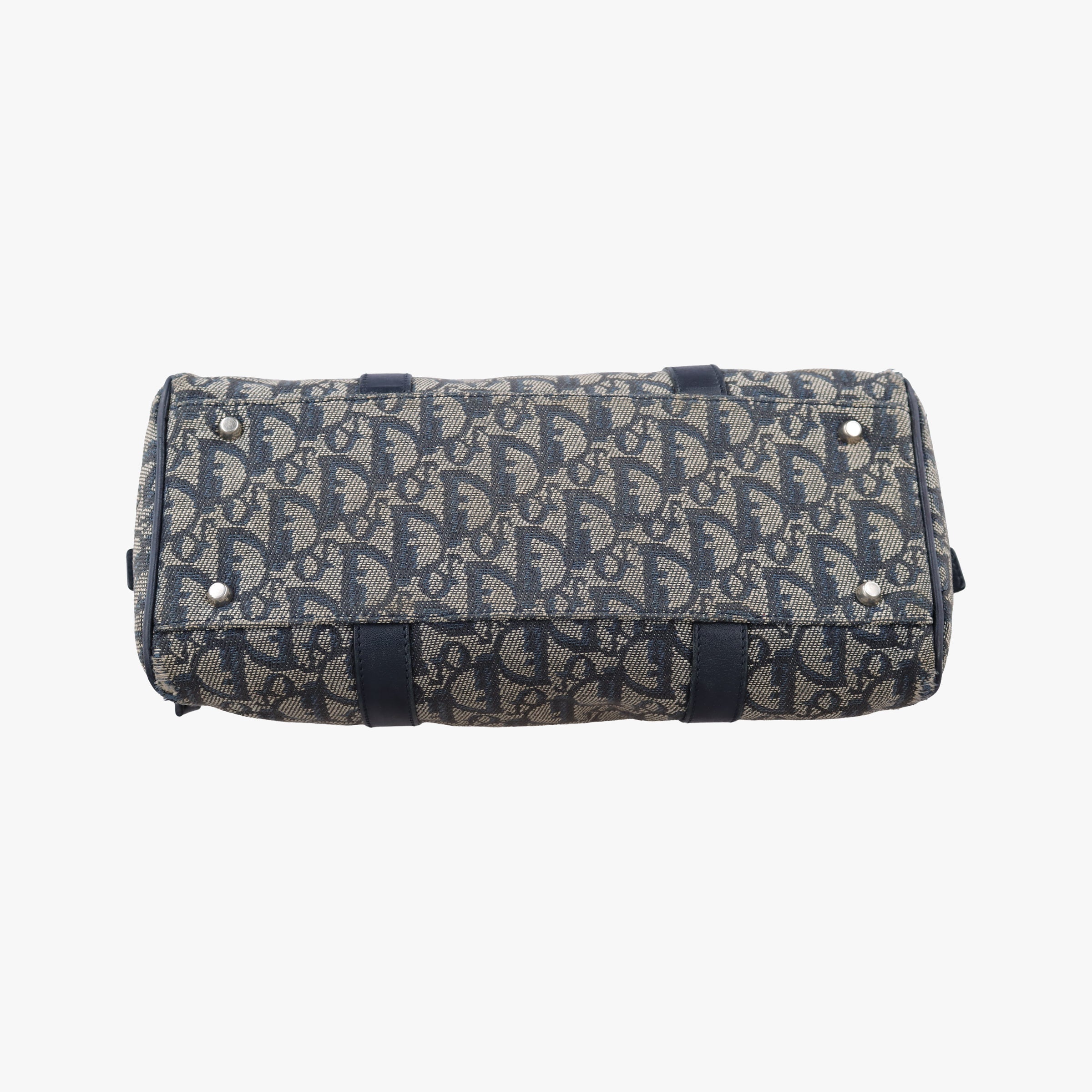Pre-owned Christian Dior Trotter Navy×Gray Jacquard  shoulderbag | stylenewstar