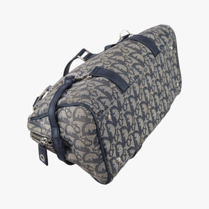 Pre-owned Christian Dior Trotter Navy×Gray Jacquard  shoulderbag | stylenewstar