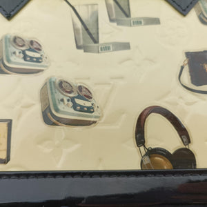 Pre-owned Louis Vuitton Nicolas Squiere Sticker Alma BB Ivory×black×multi Vernis M50419 shoulderbag | stylenewstar