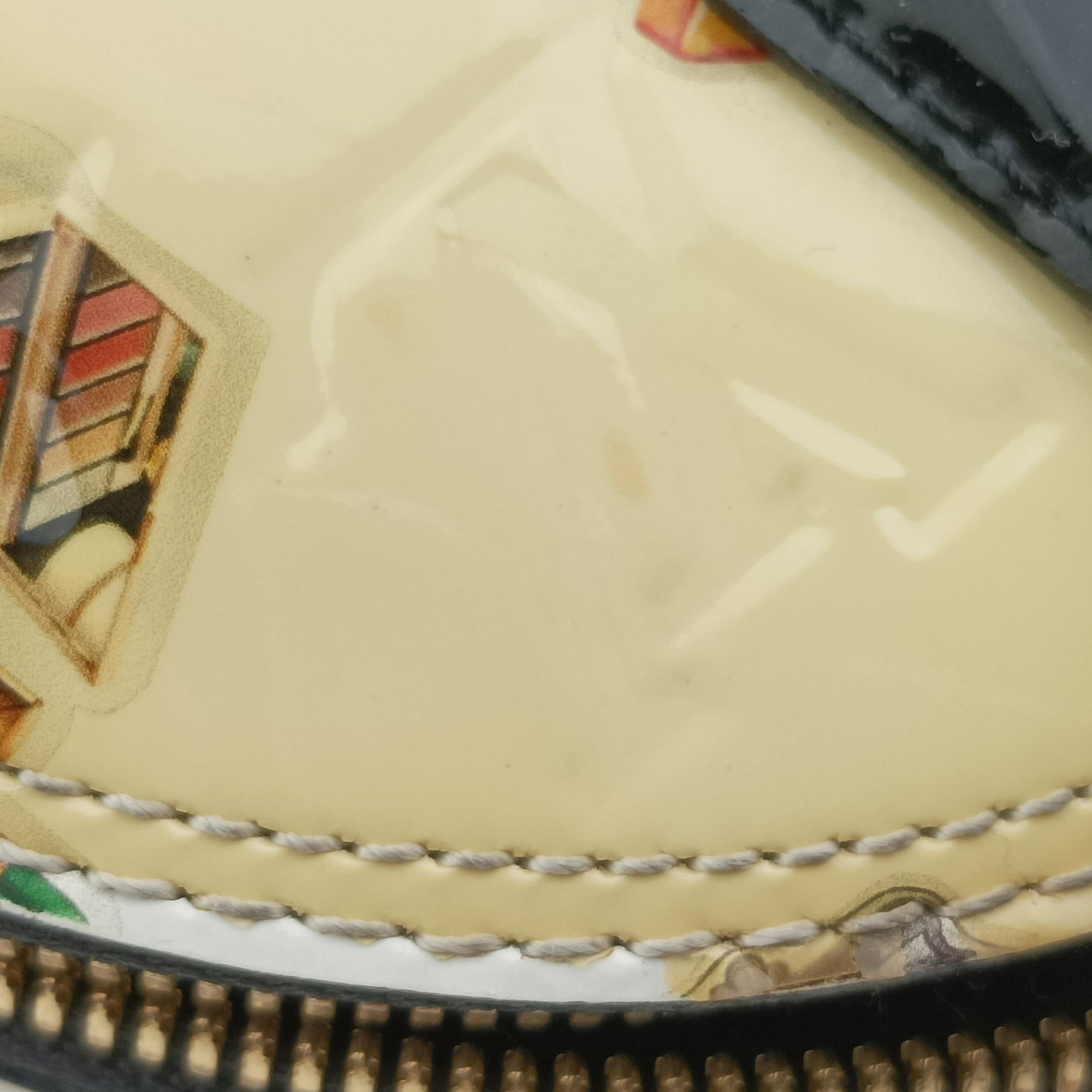 Pre-owned Louis Vuitton Nicolas Squiere Sticker Alma BB Ivory×black×multi Vernis M50419 shoulderbag | stylenewstar