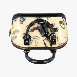 Pre-owned Louis Vuitton Nicolas Squiere Sticker Alma BB Ivory×black×multi Vernis M50419 shoulderbag | stylenewstar