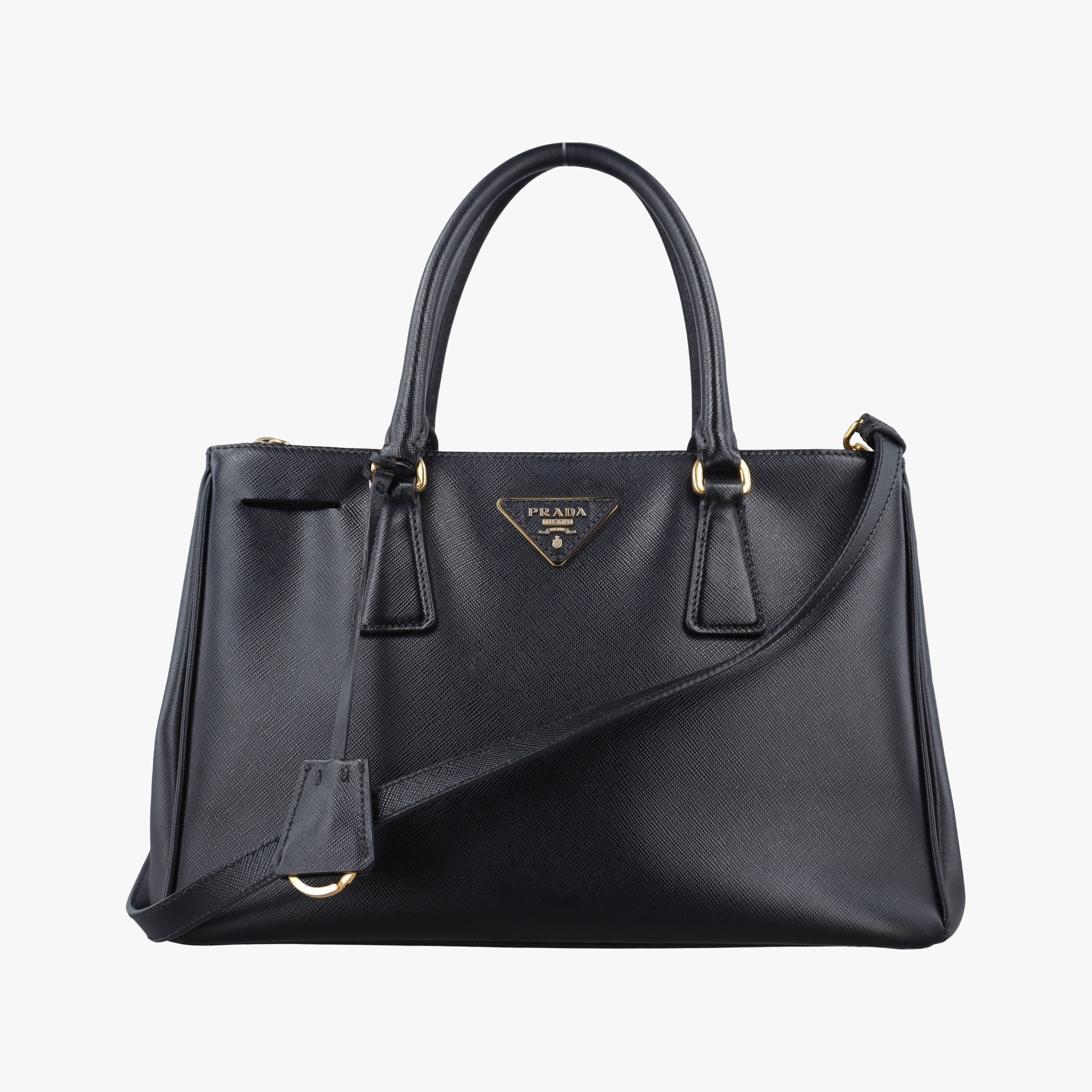 Pre-owned Prada Galleria Black SAFFIANO Leather BN2274 shoulderbag | stylenewstar