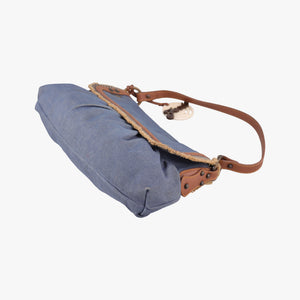 Pre-owned Fendi Chef Blue Denim ×Brown Trim Denim CanvasxCalfskin  shoulderbag | stylenewstar