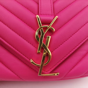 Pre-owned Yves Saint Laurent Baby Chai Rose Leather 399289 shoulderbag | stylenewstar