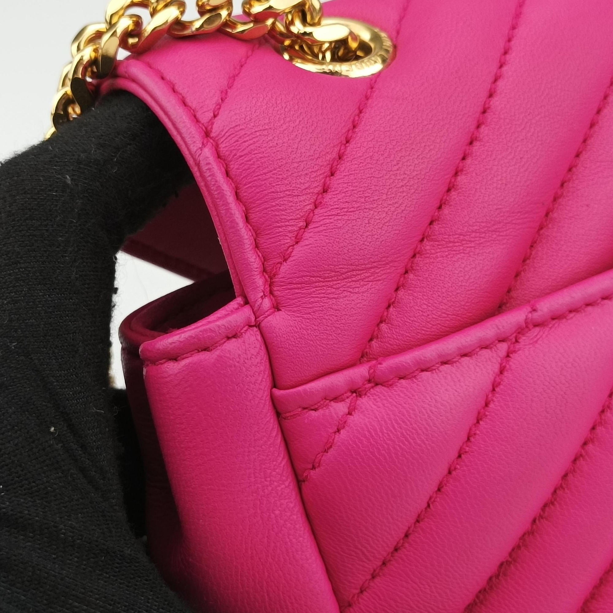 Pre-owned Yves Saint Laurent Baby Chai Rose Leather 399289 shoulderbag | stylenewstar