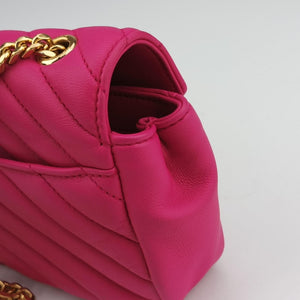 Pre-owned Yves Saint Laurent Baby Chai Rose Leather 399289 shoulderbag | stylenewstar