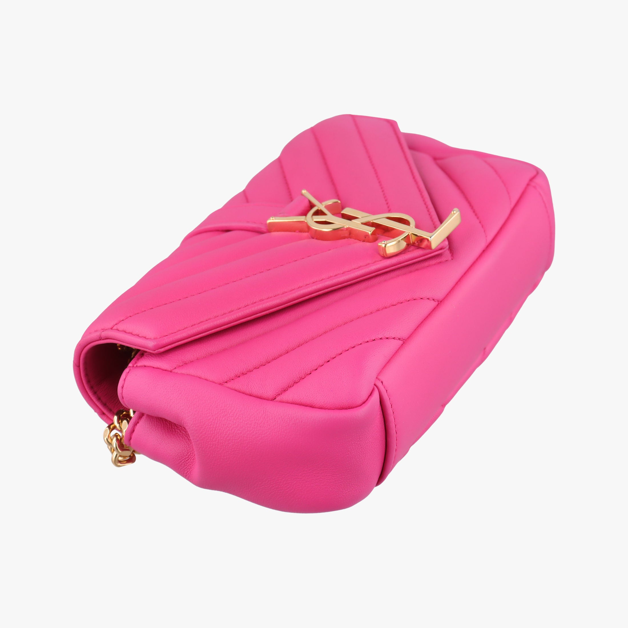 Pre-owned Yves Saint Laurent Baby Chai Rose Leather 399289 shoulderbag | stylenewstar