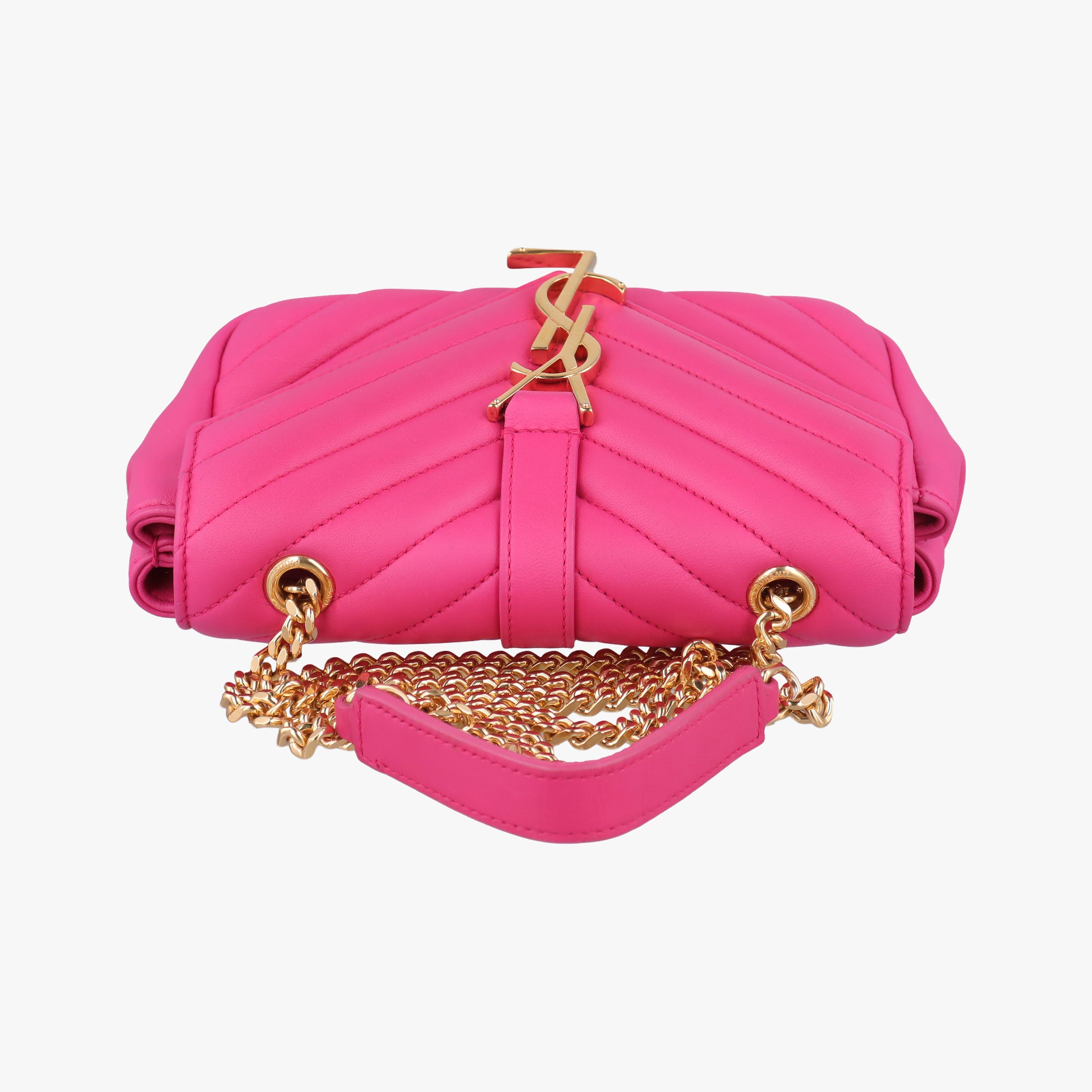 Pre-owned Yves Saint Laurent Baby Chai Rose Leather 399289 shoulderbag | stylenewstar
