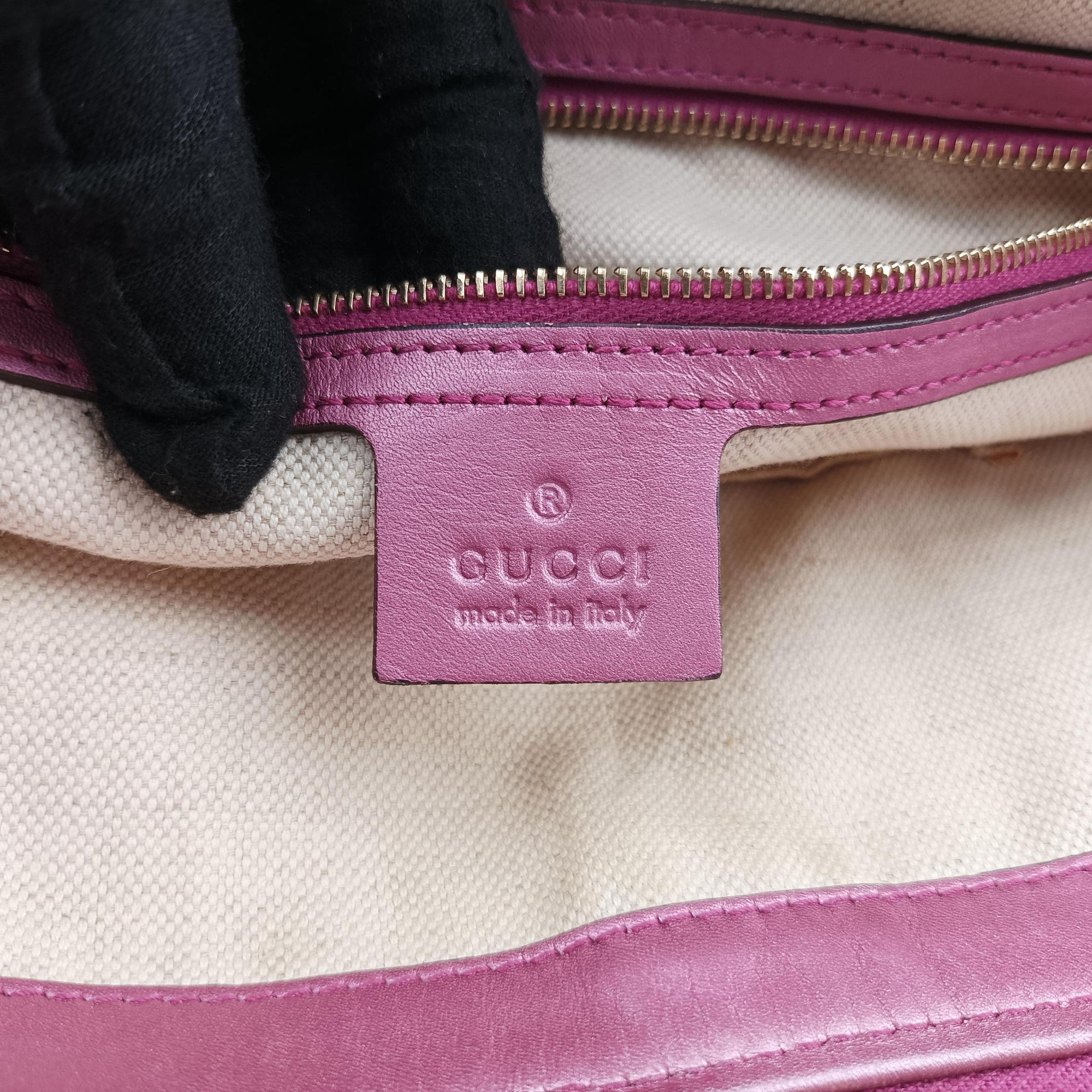 Secondhand Gucci Guccissima Heart Bit Beige × Pink Canvas×Leather 269957 shoulderbag | stylenewstar