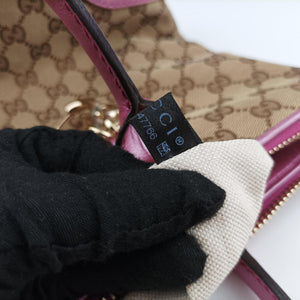 Secondhand Gucci Guccissima Heart Bit Beige × Pink Canvas×Leather 269957 shoulderbag | stylenewstar