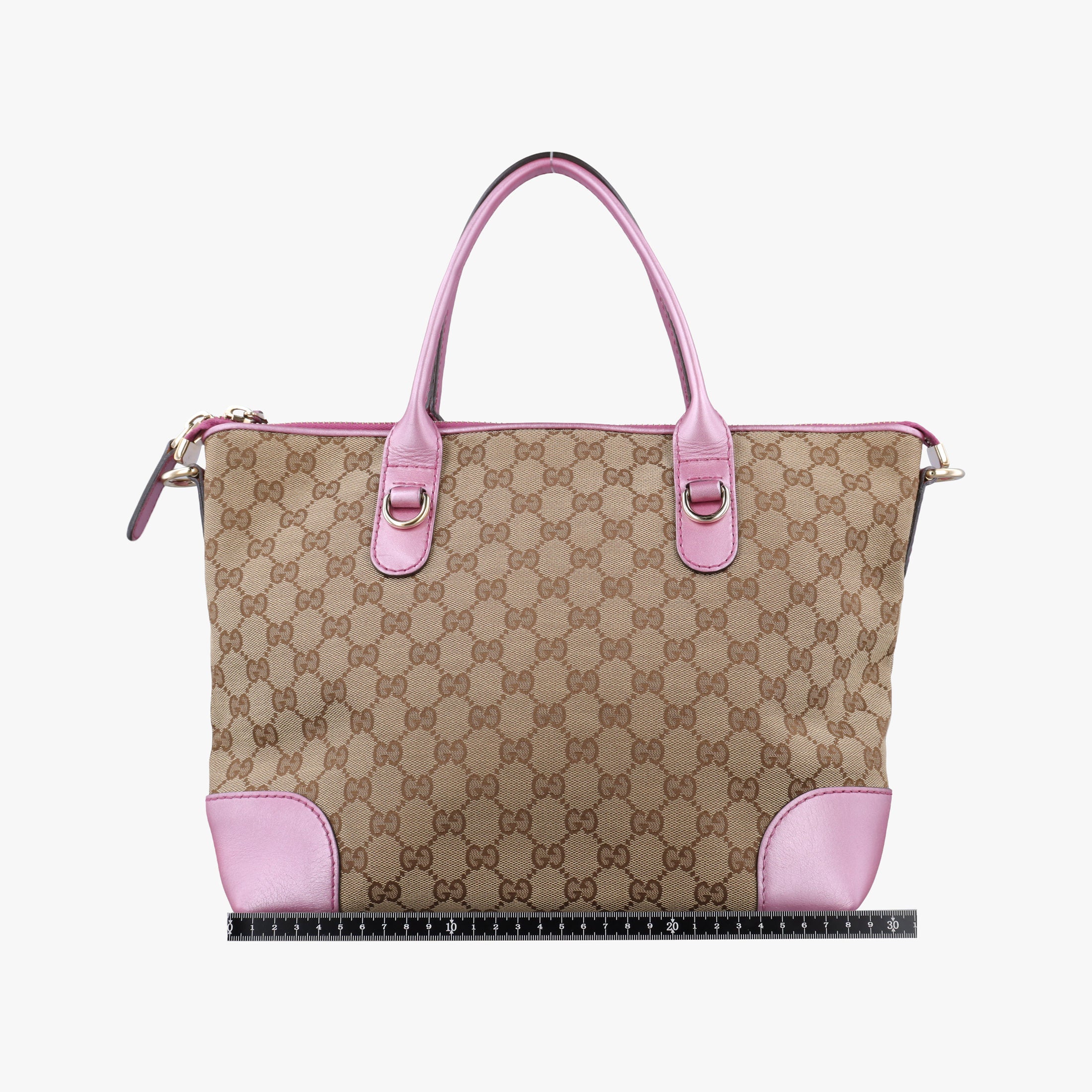 Secondhand Gucci Guccissima Heart Bit Beige × Pink Canvas×Leather 269957 shoulderbag | stylenewstar