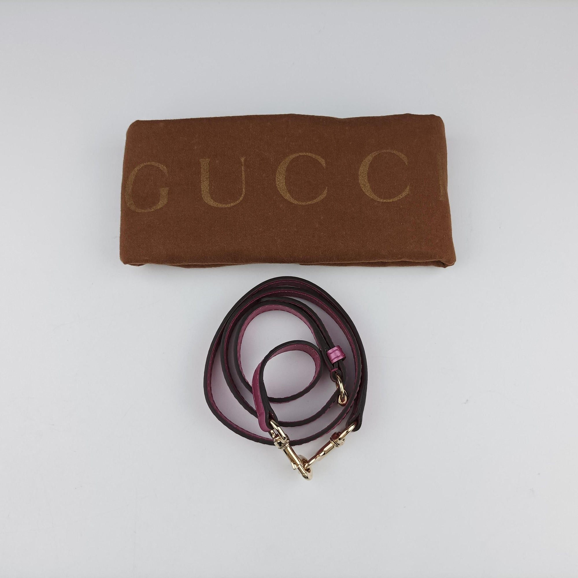 Secondhand Gucci Guccissima Heart Bit Beige × Pink Canvas×Leather 269957 shoulderbag | stylenewstar
