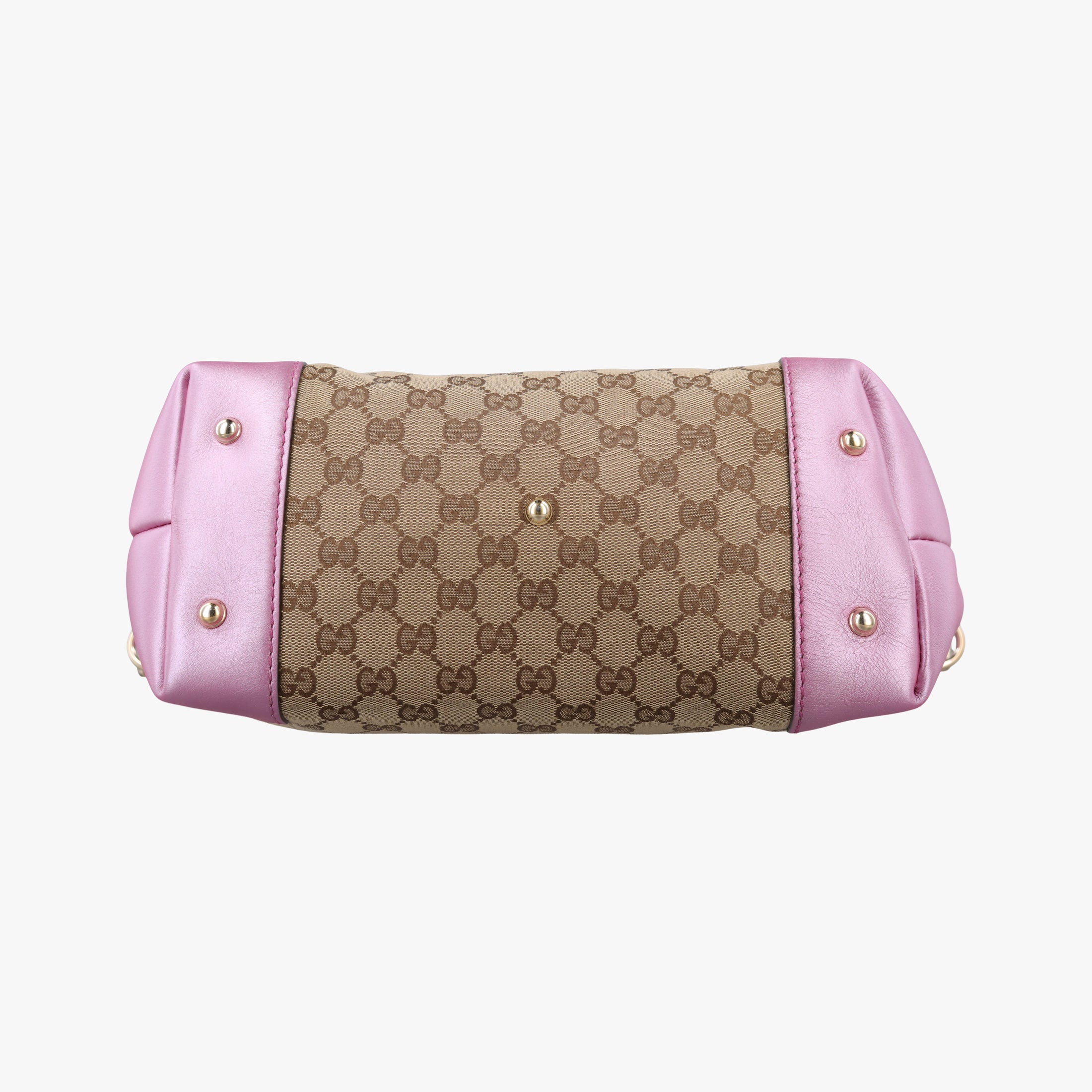 Secondhand Gucci Guccissima Heart Bit Beige × Pink Canvas×Leather 269957 shoulderbag | stylenewstar