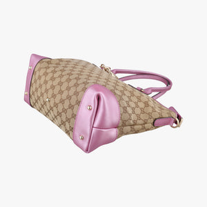 Secondhand Gucci Guccissima Heart Bit Beige × Pink Canvas×Leather 269957 shoulderbag | stylenewstar