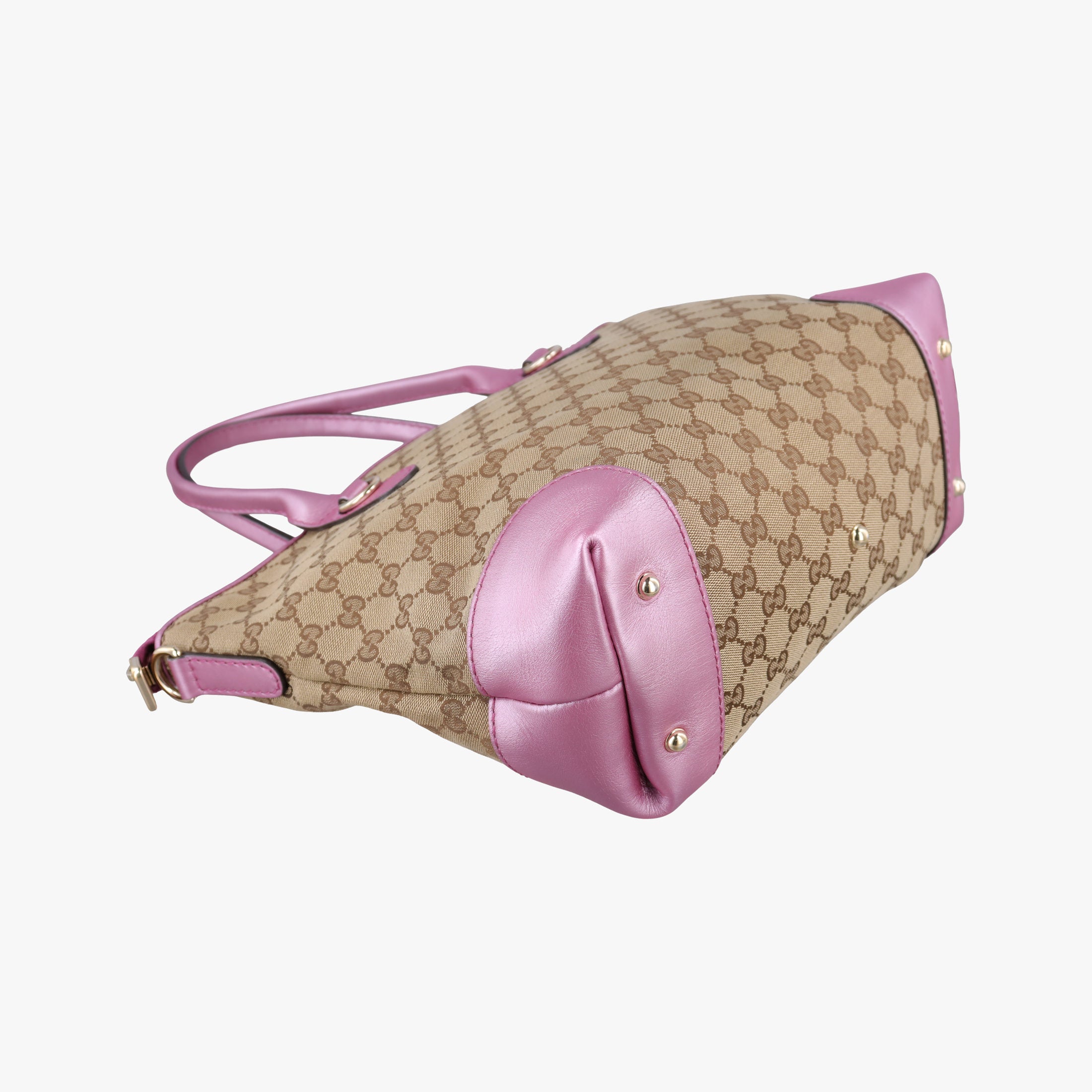 Secondhand Gucci Guccissima Heart Bit Beige × Pink Canvas×Leather 269957 shoulderbag | stylenewstar