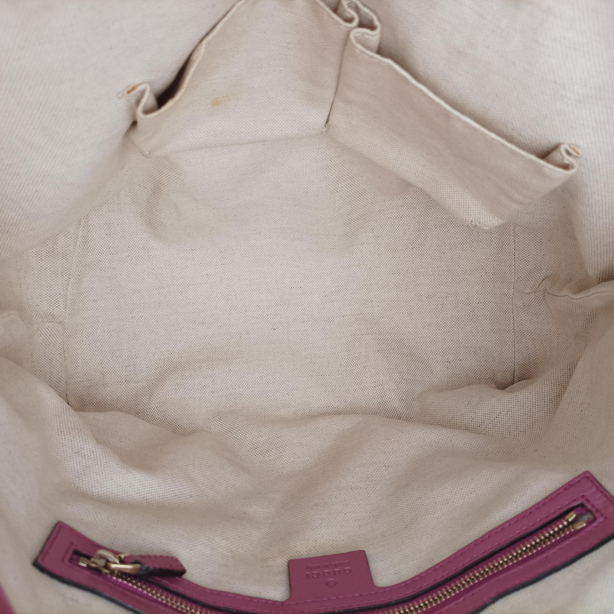 Secondhand Gucci Guccissima Heart Bit Beige × Pink Canvas×Leather 269957 shoulderbag | stylenewstar