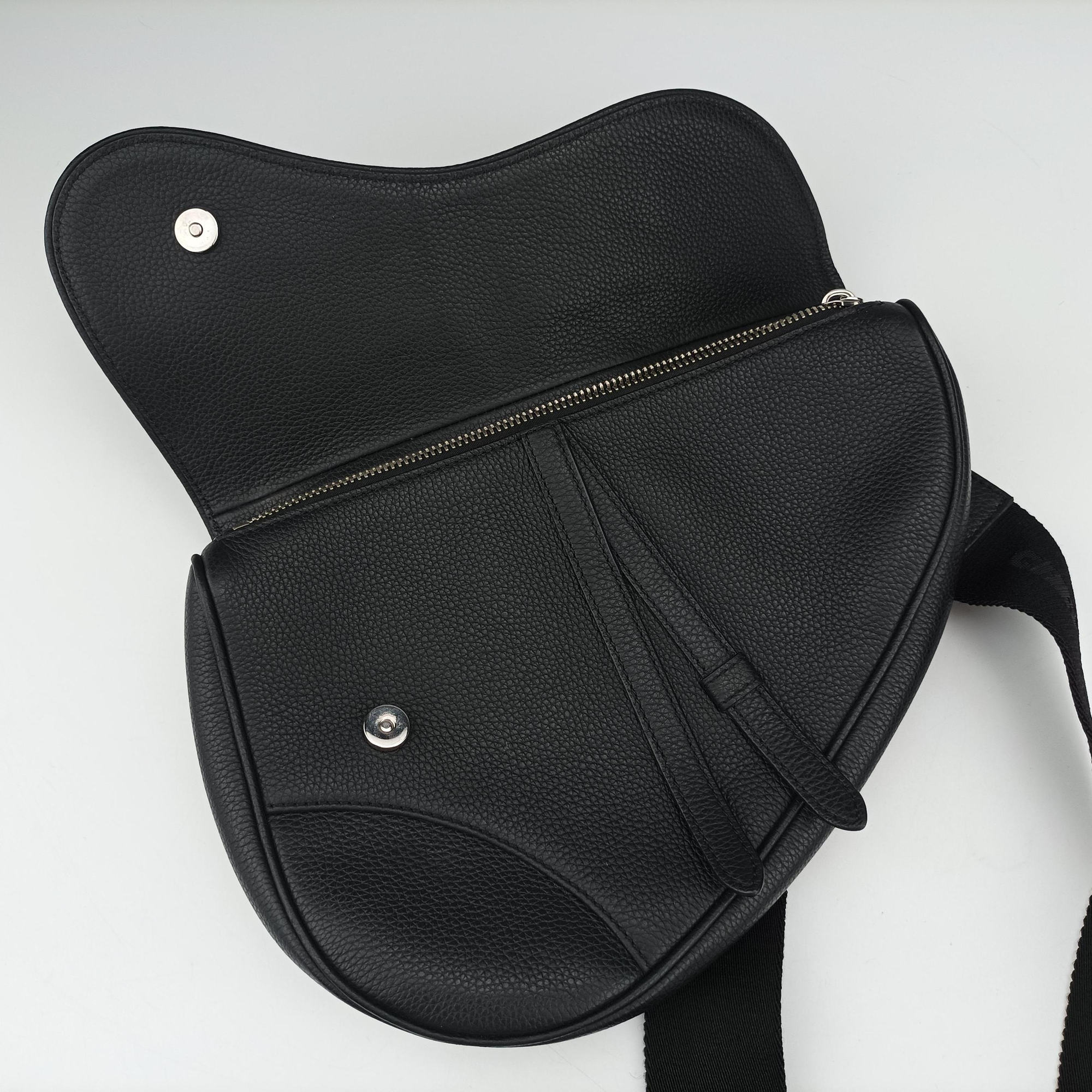 Pre-owned Christian Dior Saddle Black Leather  bum bag/waist bag | stylenewstar