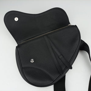 Pre-owned Christian Dior Saddle Black Leather  bum bag/waist bag | stylenewstar