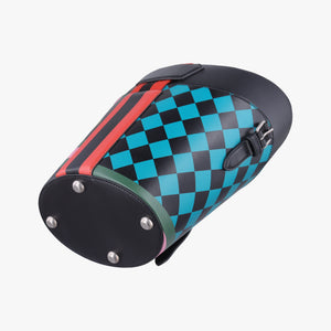 Pre-owned Gucci Printed bucket Black × blue × pink × green Leather 675882 shoulderbag | stylenewstar