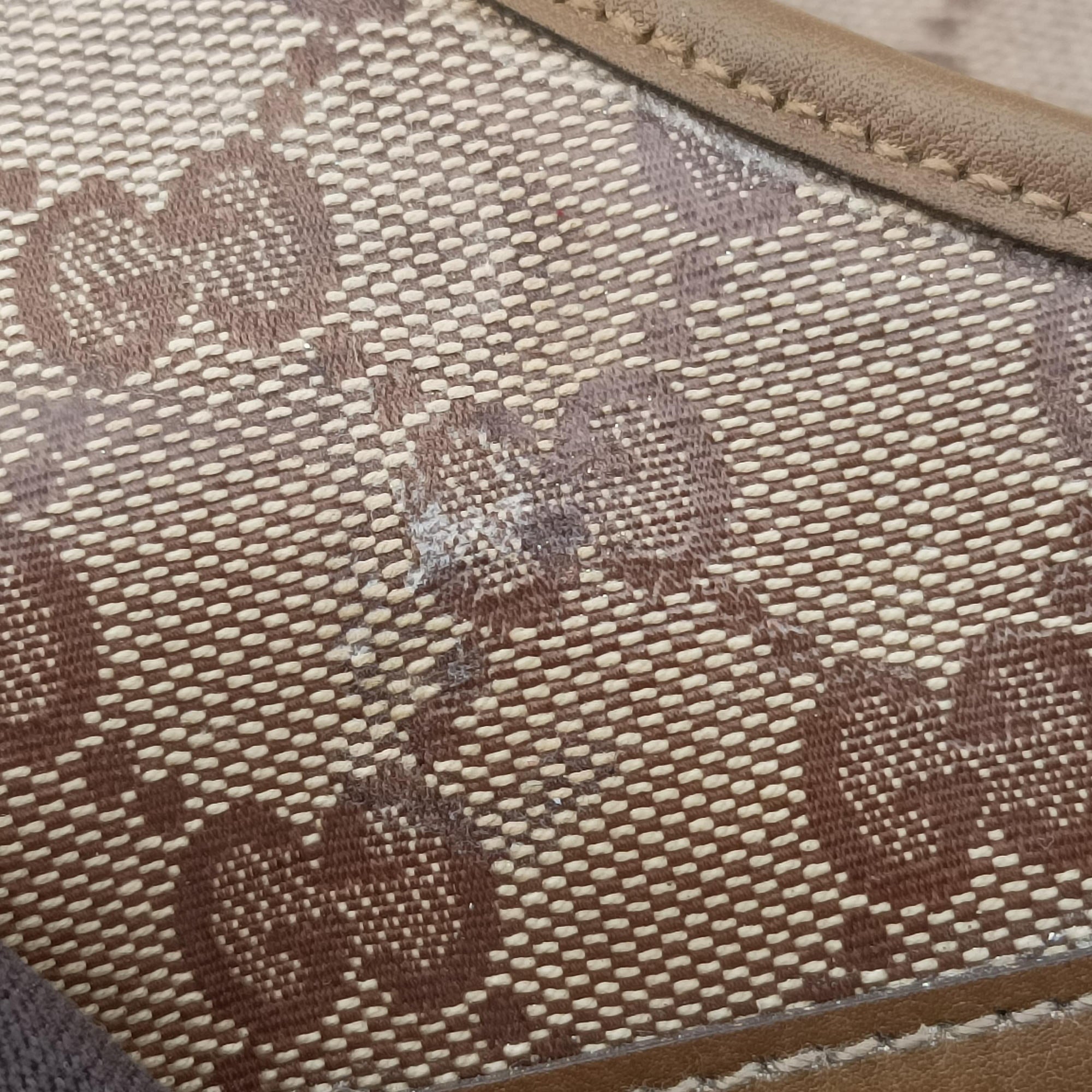 Pre-owned Gucci New Jackie Brown×gBeige canvas×leather 203494 handbag | stylenewstar