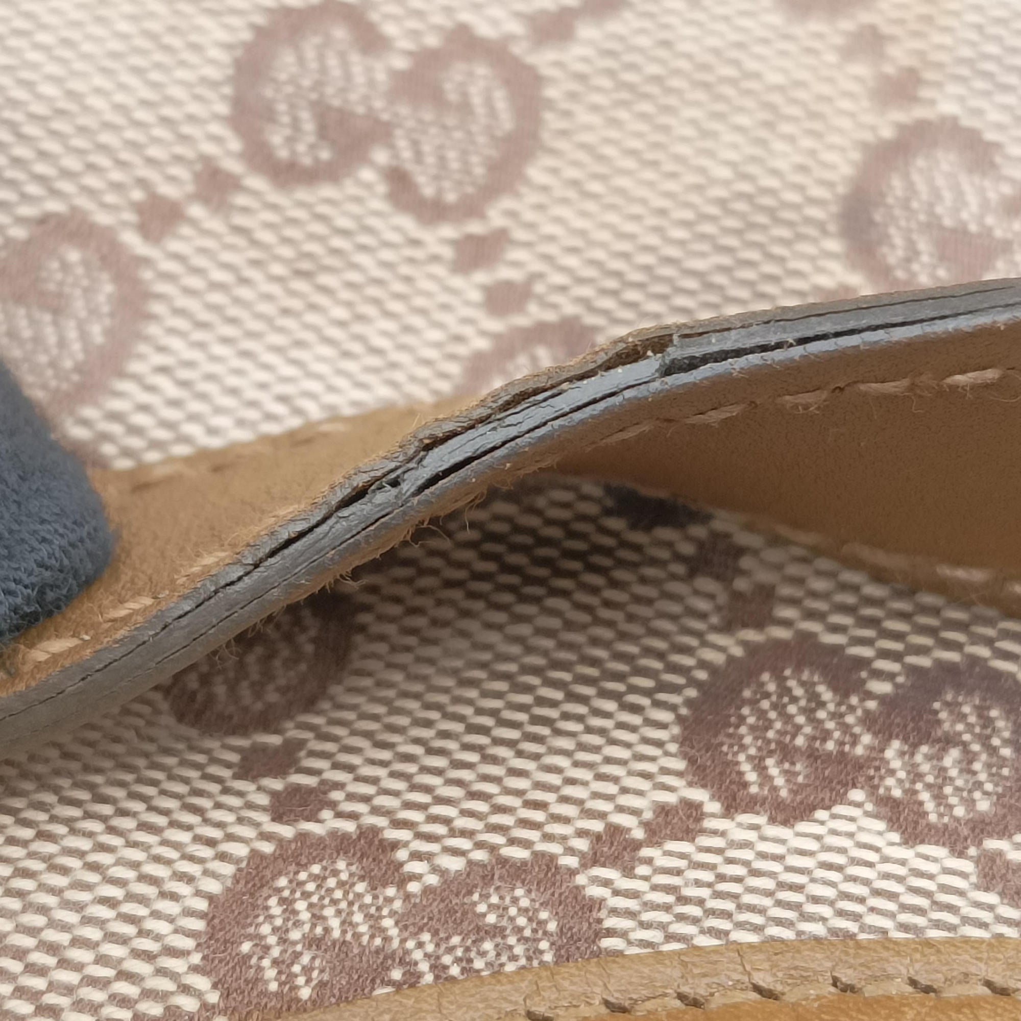 Pre-owned Gucci New Jackie Brown×gBeige canvas×leather 203494 handbag | stylenewstar