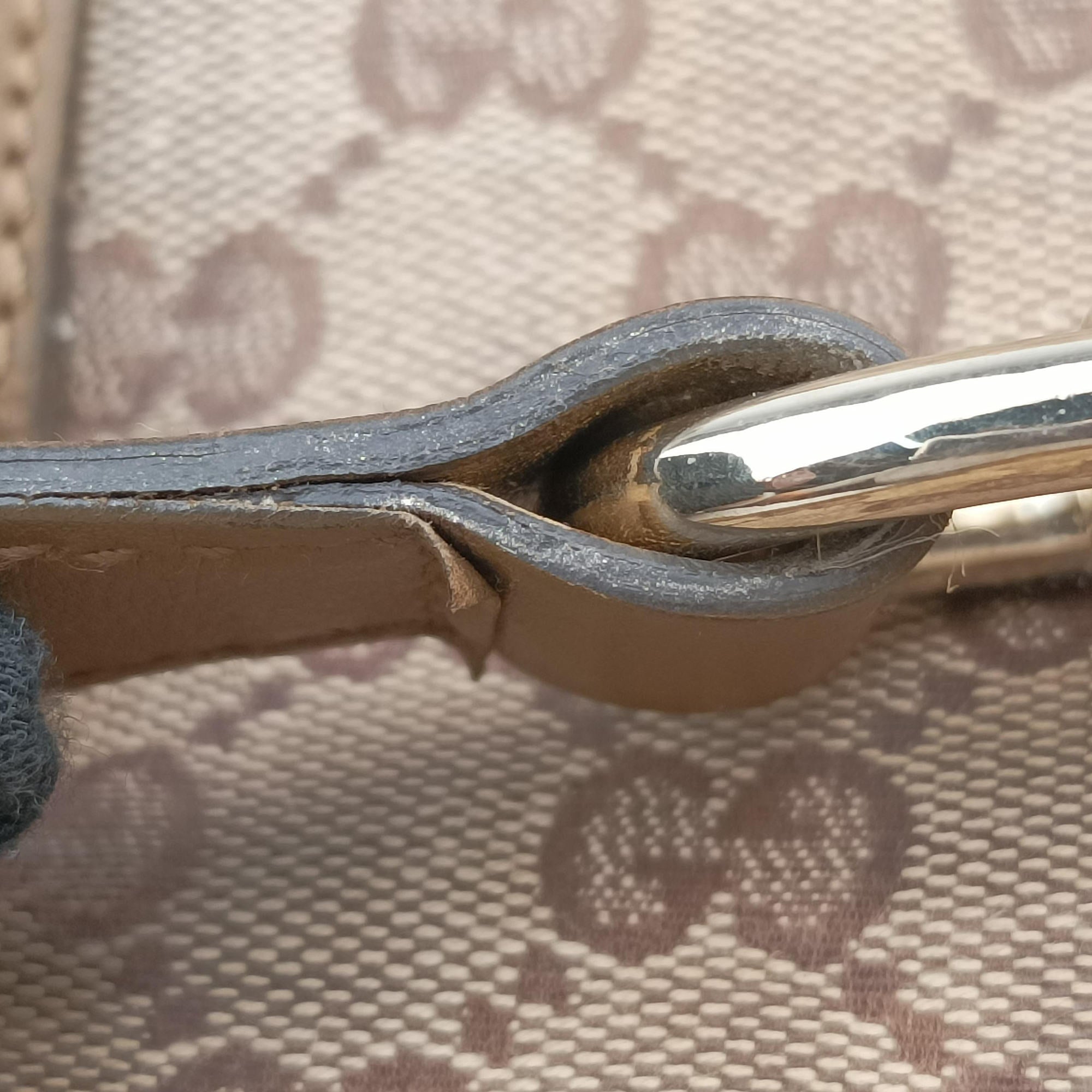 Pre-owned Gucci New Jackie Brown×gBeige canvas×leather 203494 handbag | stylenewstar