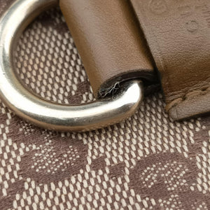 Pre-owned Gucci New Jackie Brown×gBeige canvas×leather 203494 handbag | stylenewstar