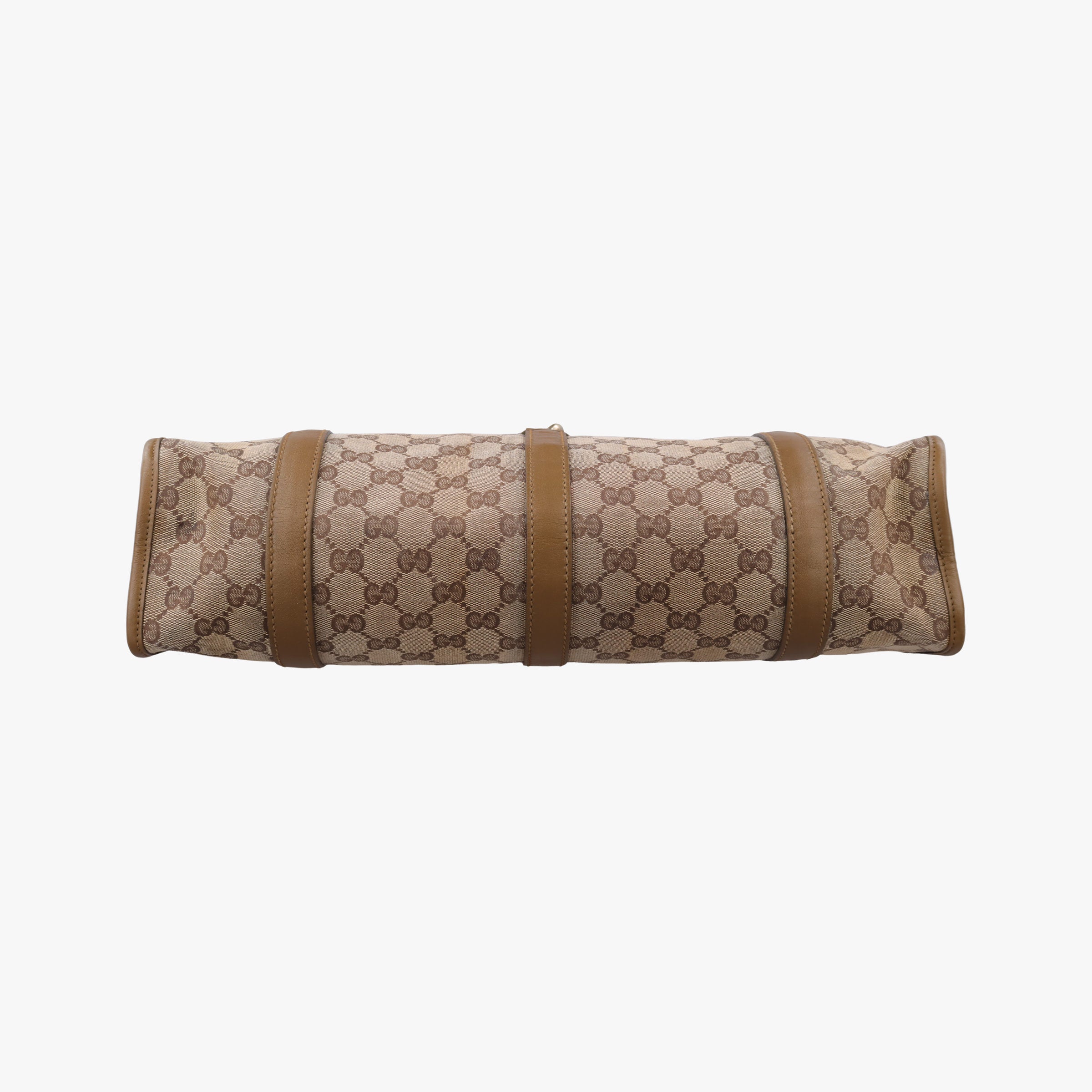 Pre-owned Gucci New Jackie Brown×gBeige canvas×leather 203494 handbag | stylenewstar