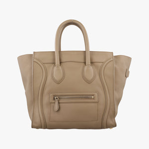 Pre-owned Celine luggage mini shopper Brown Leather  handbag | stylenewstar