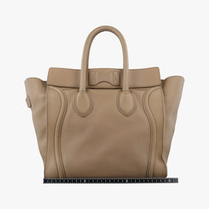Pre-owned Celine luggage mini shopper Brown Leather  handbag | stylenewstar