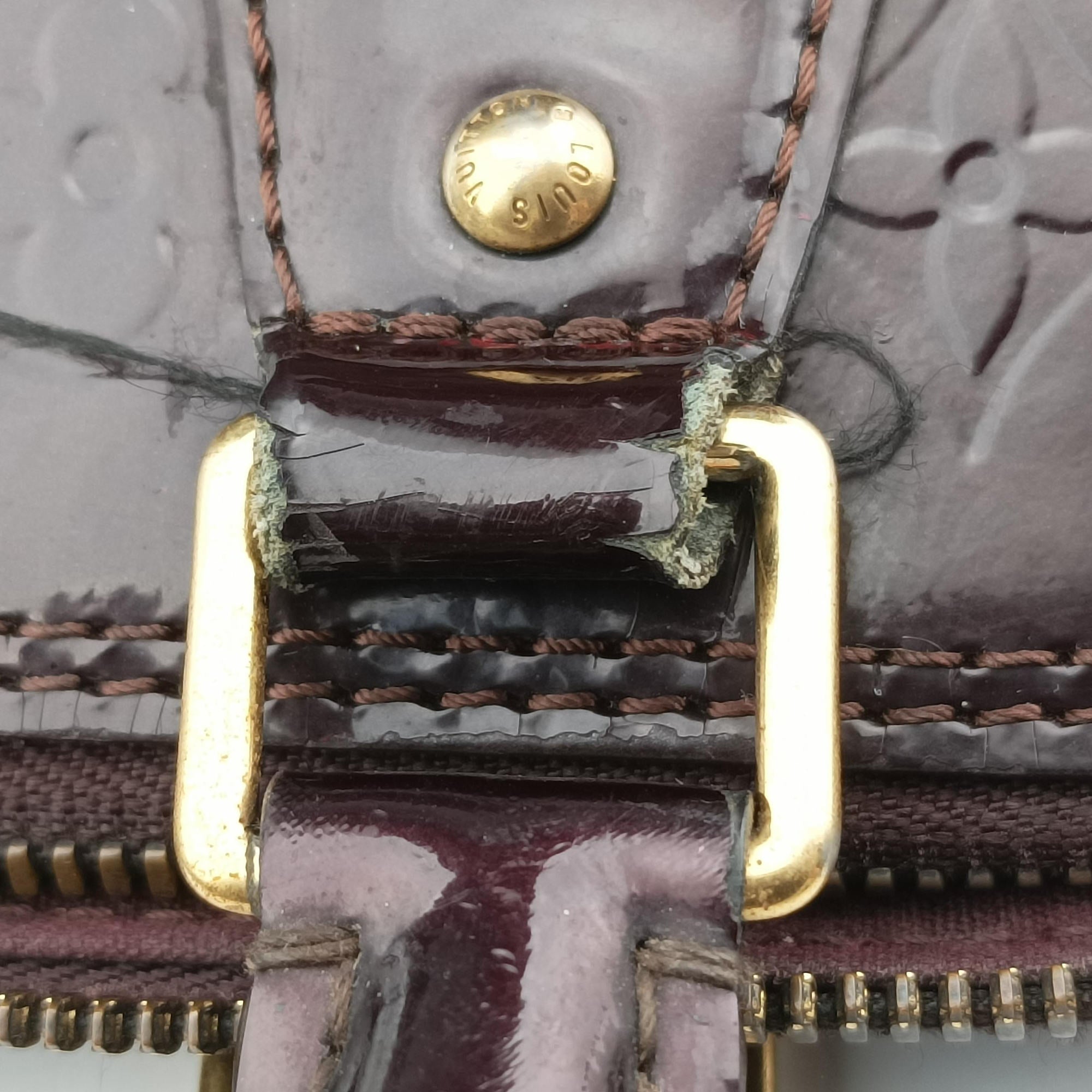 Pre-owned Louis Vuitton Alma GM Rouge Fauvist Vernis M91687 handbag | stylenewstar