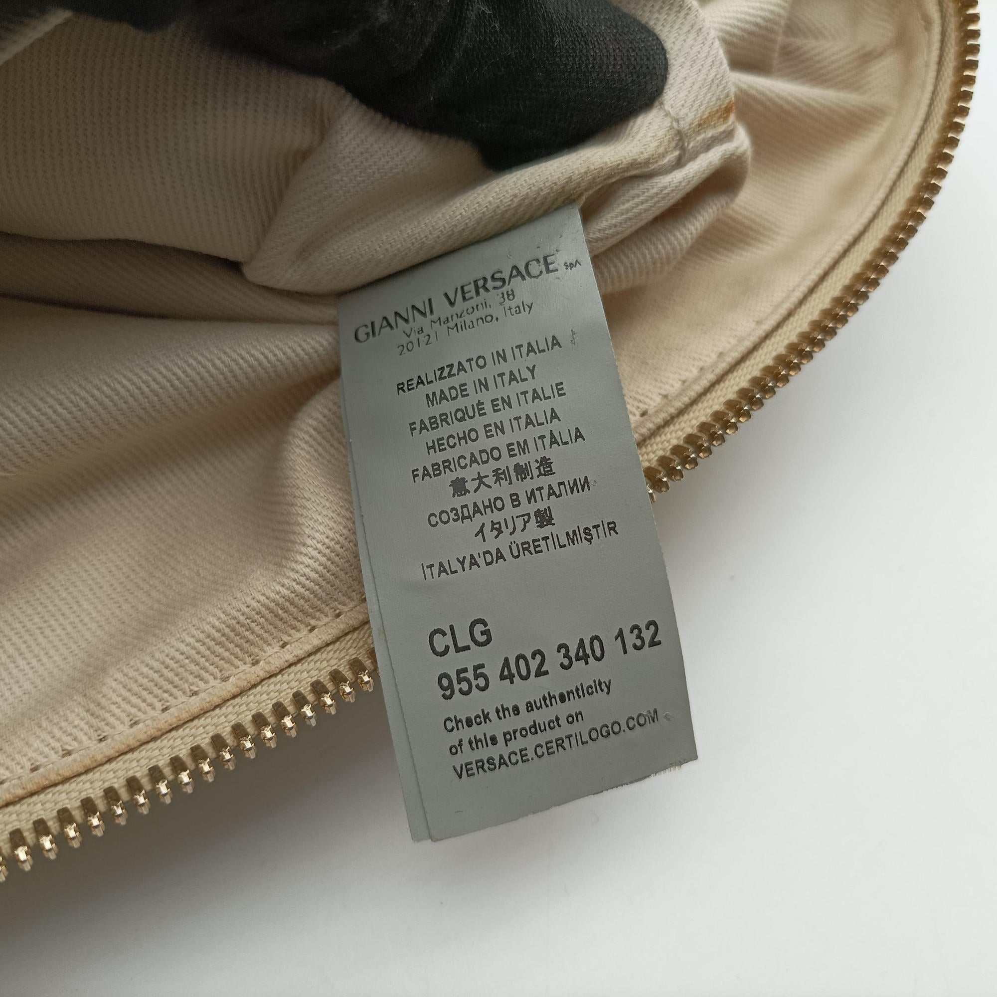 Secondhand VERSACE La Medusa Palazzo bowling Golden Leather  shoulderbag | stylenewstar
