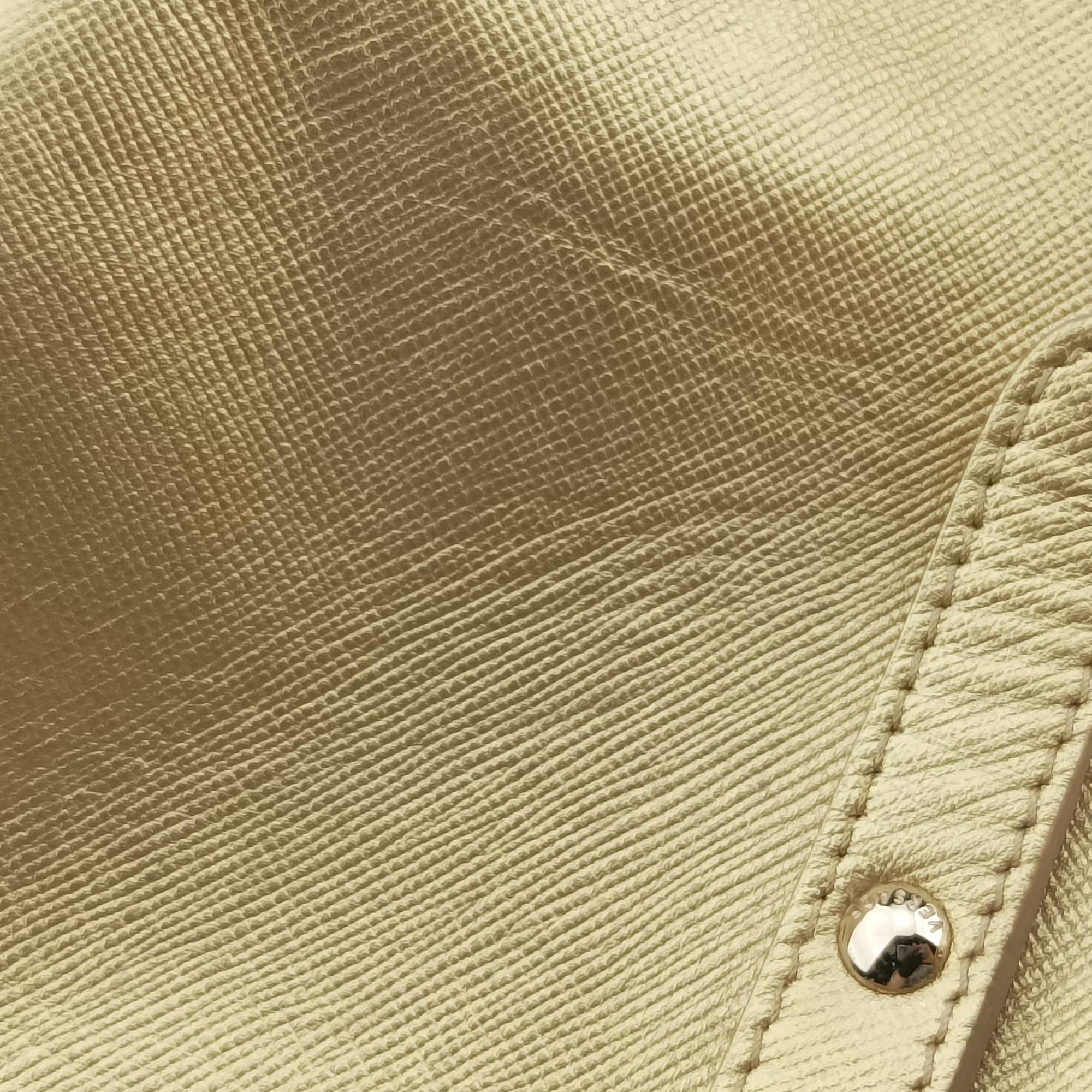 Secondhand VERSACE La Medusa Palazzo bowling Golden Leather  shoulderbag | stylenewstar