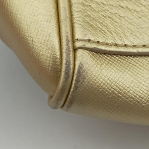 Secondhand VERSACE La Medusa Palazzo bowling Golden Leather  shoulderbag | stylenewstar