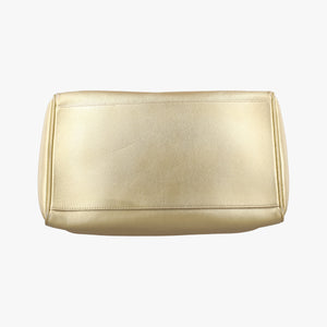 Secondhand VERSACE La Medusa Palazzo bowling Golden Leather  shoulderbag | stylenewstar