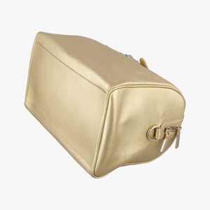 Secondhand VERSACE La Medusa Palazzo bowling Golden Leather  shoulderbag | stylenewstar