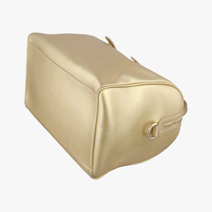 Secondhand VERSACE La Medusa Palazzo bowling Golden Leather  shoulderbag | stylenewstar