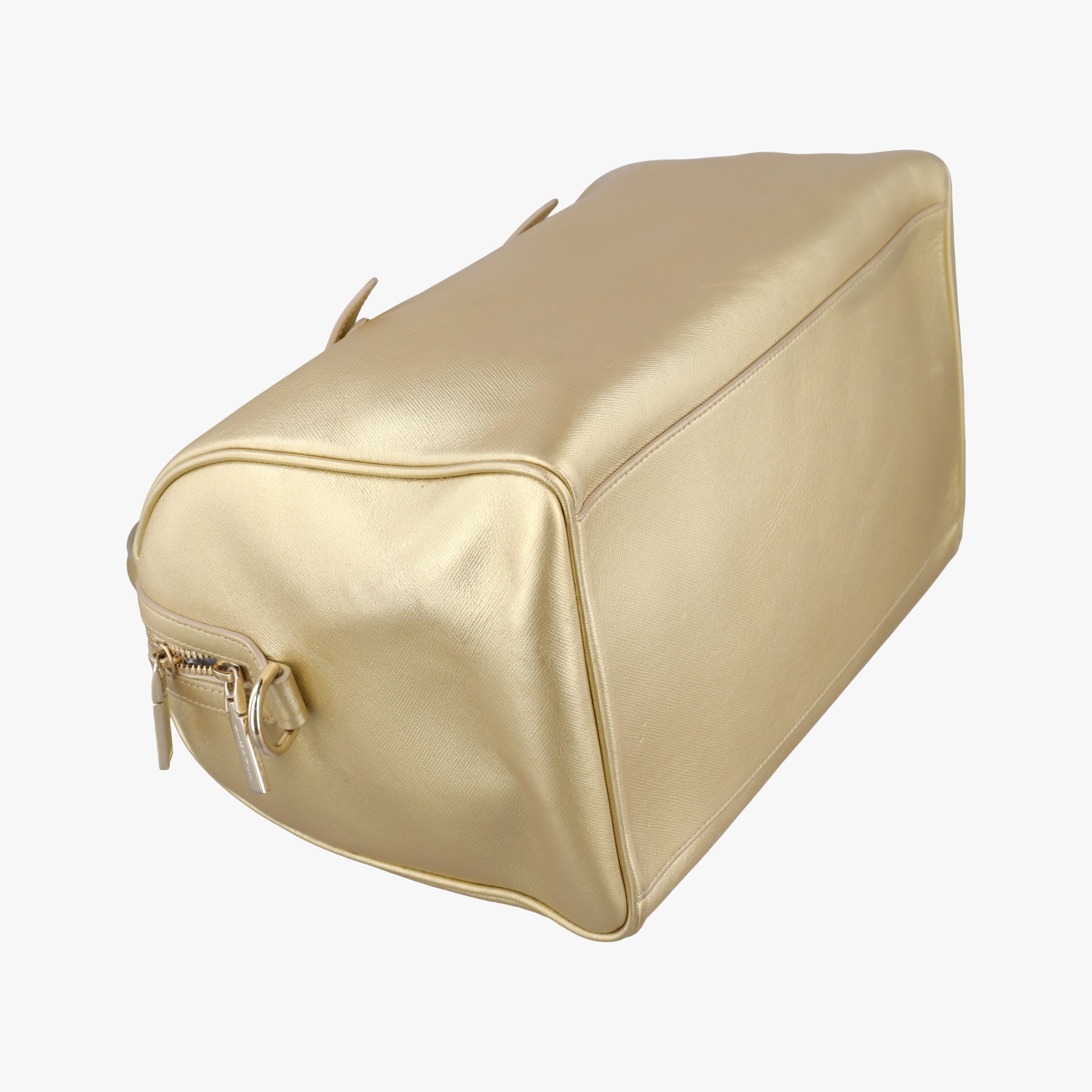 Secondhand VERSACE La Medusa Palazzo bowling Golden Leather  shoulderbag | stylenewstar